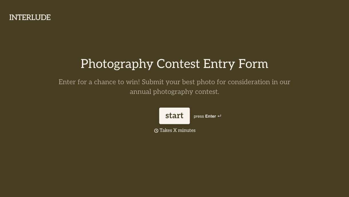 Photography Contest Form Template