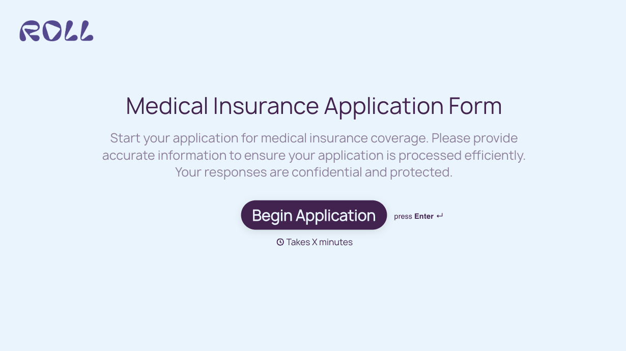 Medical Insurance Application Form Template