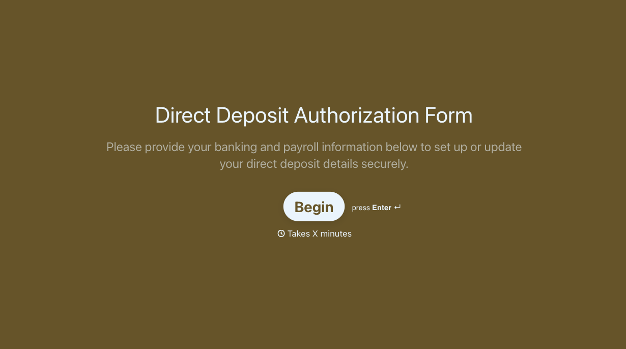 Direct Deposit Form Template