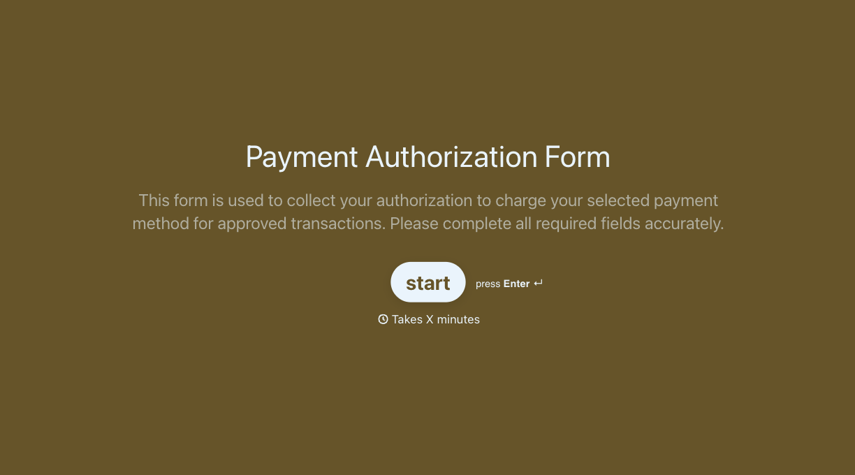 Payment Authorization Form Template