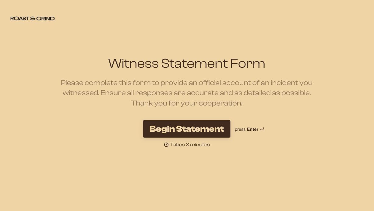 Witness Statement Form Template