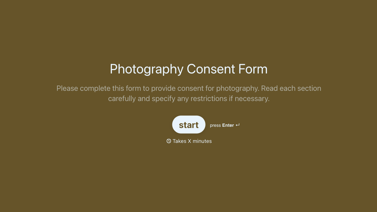 Photography Consent Form Template
