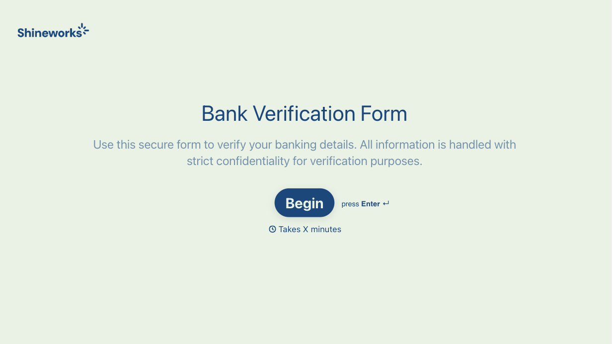 Bank Verification Form Template