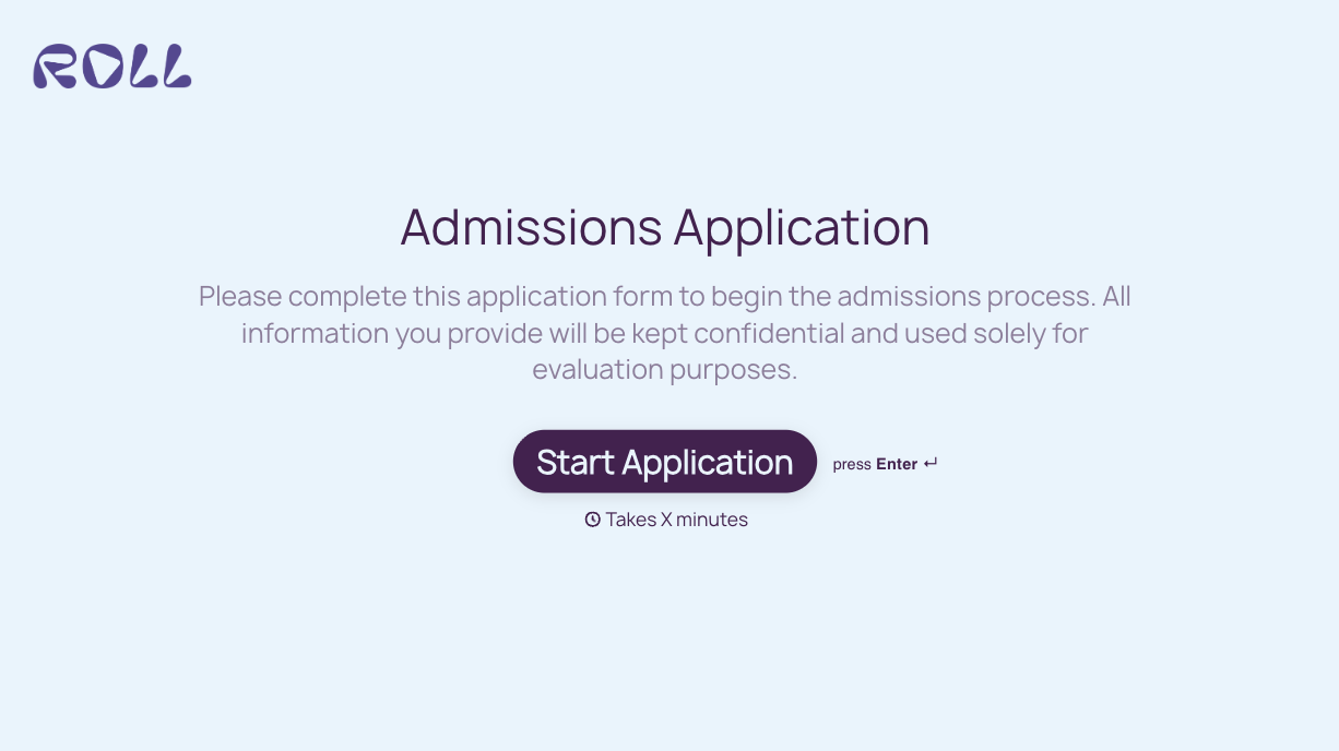 Admissions Application Form Template