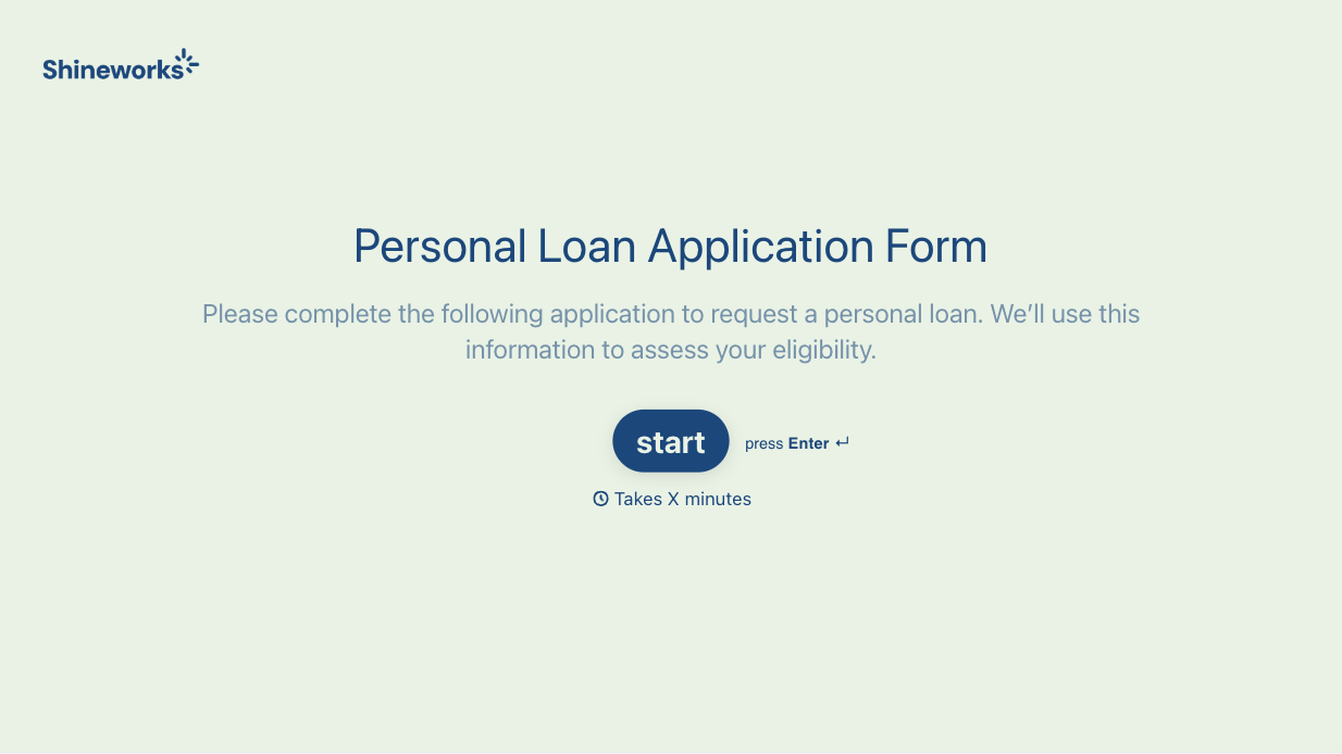 Personal Loan Application Form Template