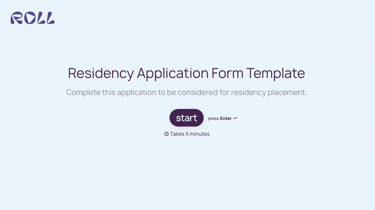 Residency Application Form Template