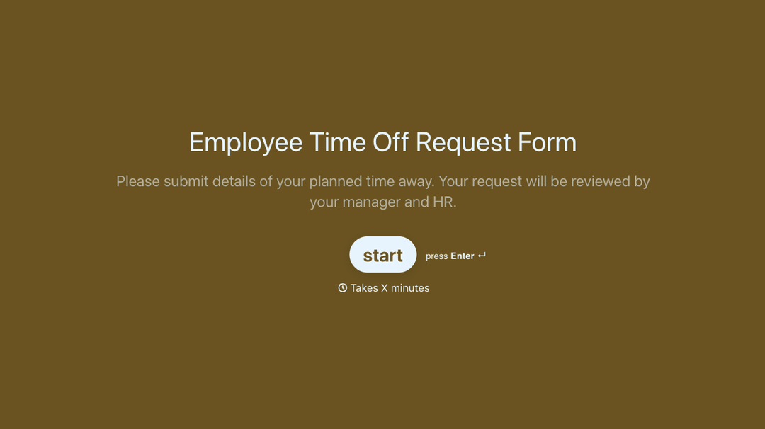 Form Time. Sign Employee Time Off Request Form Template
