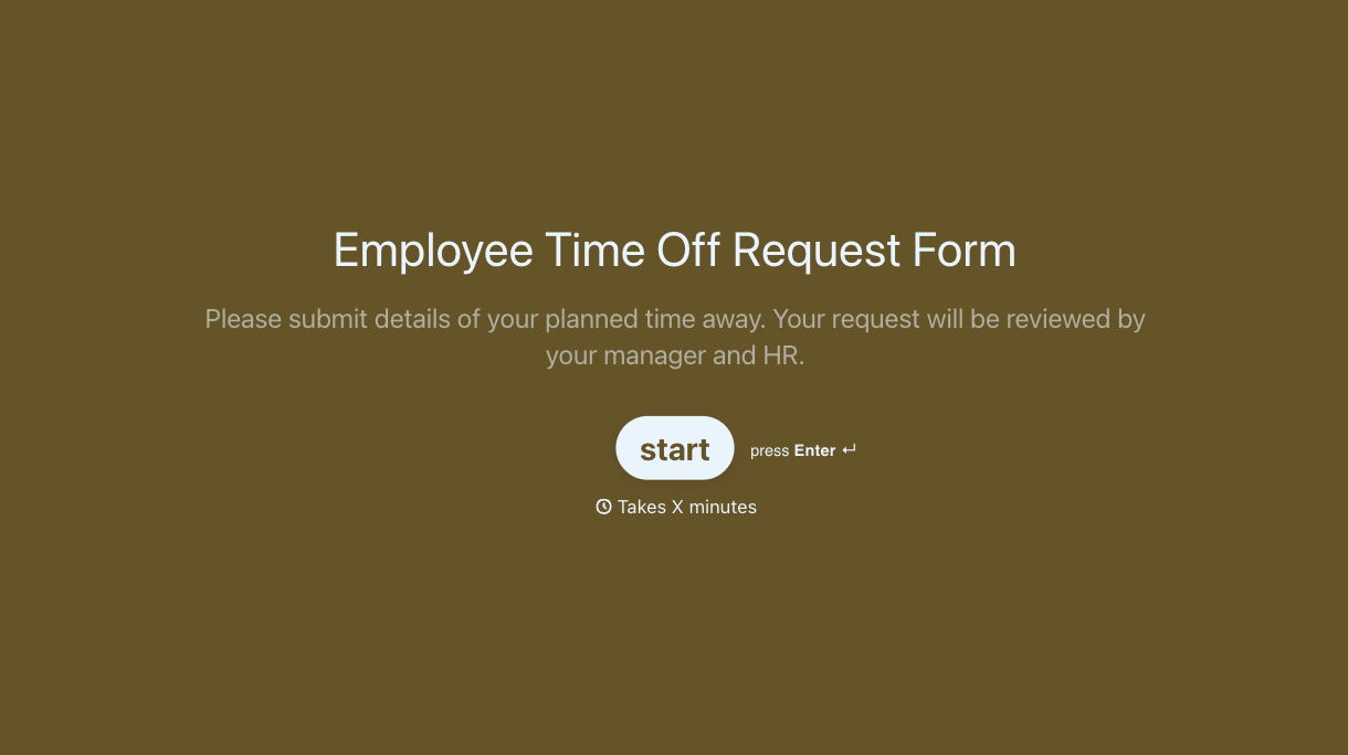 Employee Time Off Request Form Template