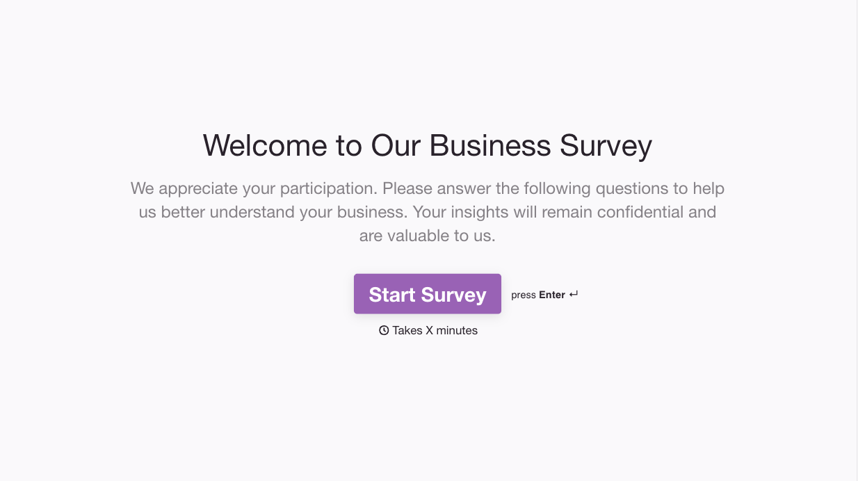 Business Survey Form Template
