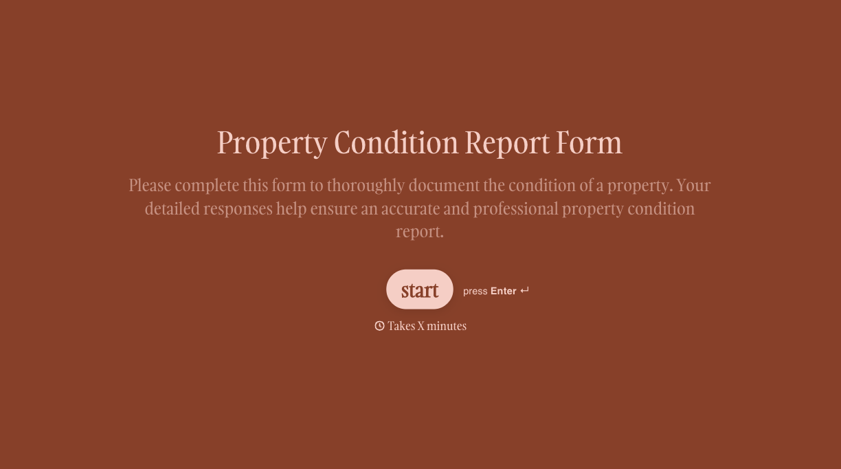 Property Condition Report Form Template