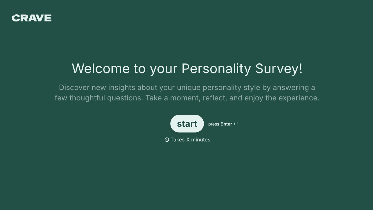 Personality Survey Form Template