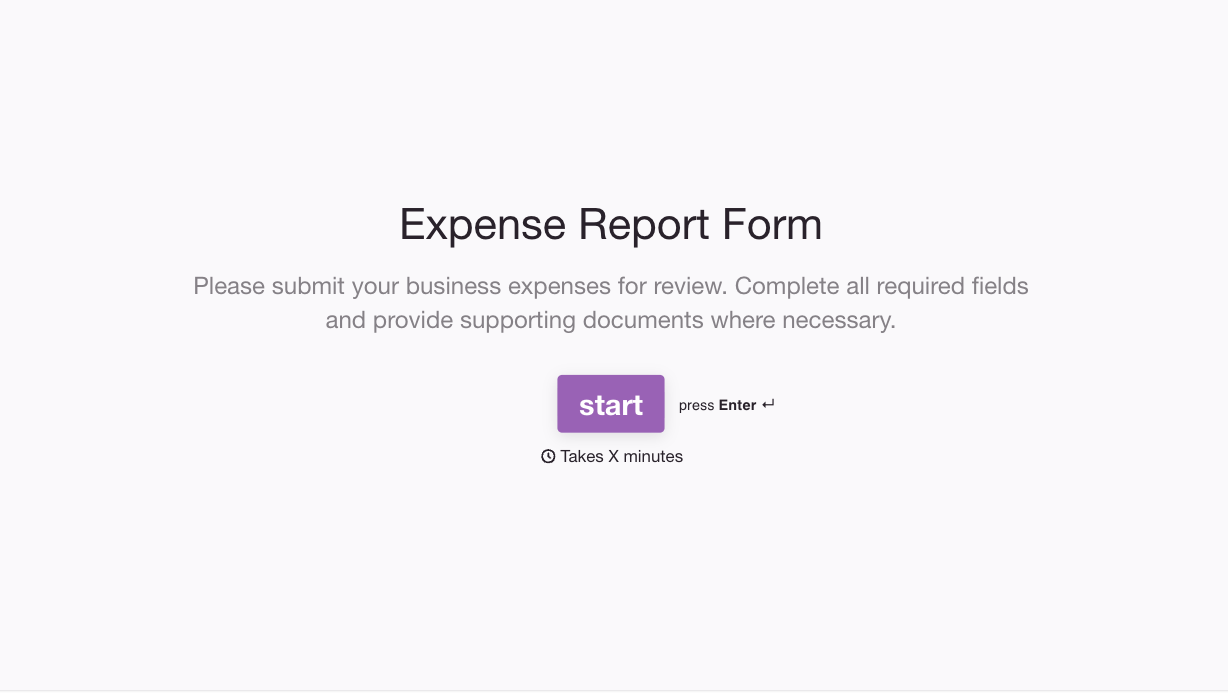 Expense Report Form Template