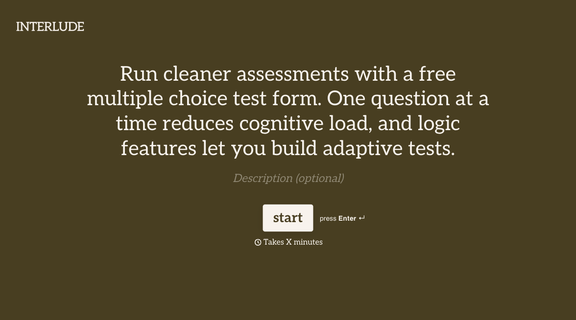 Multiple Choice Test Form Template