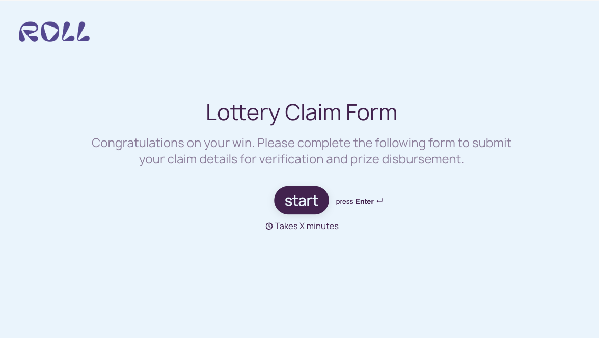 Lottery Claim Form Template