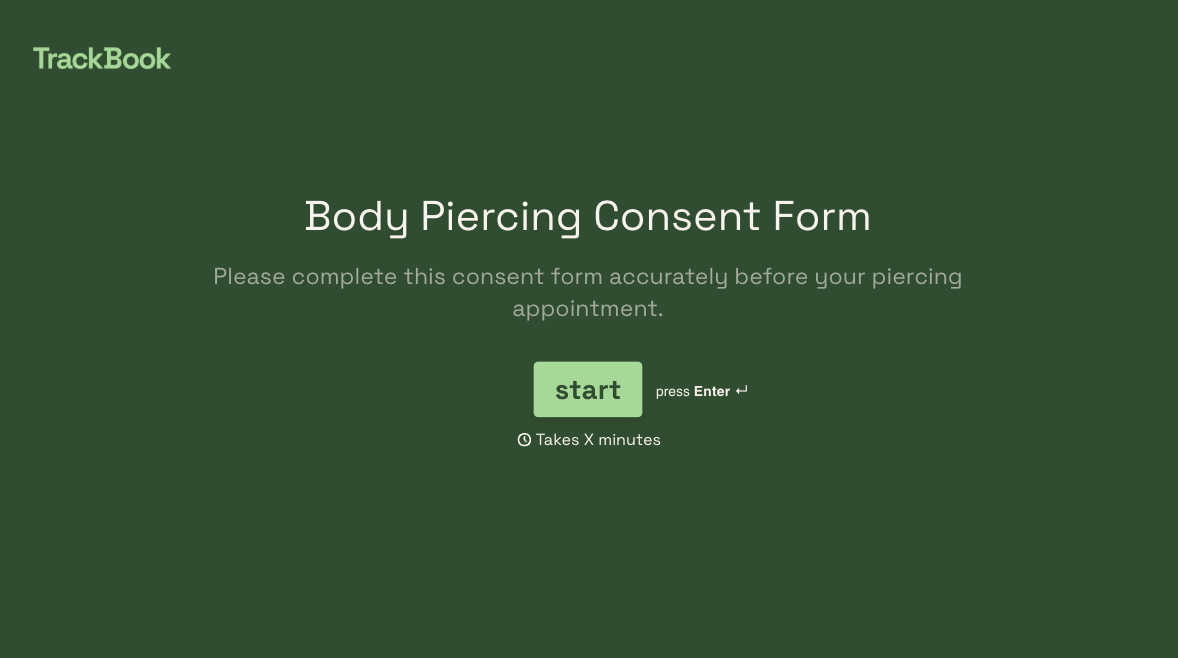Body Piercing Consent Form Template