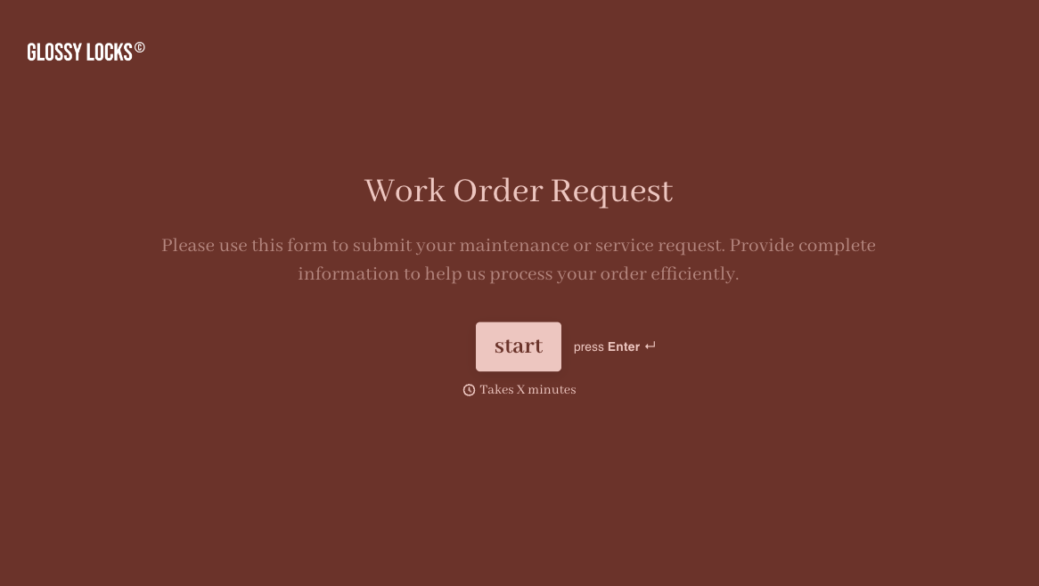 Sample Work Order Form Template