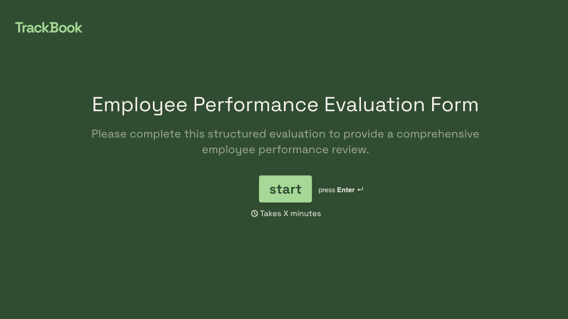 Employee Performance Evaluation Form Template