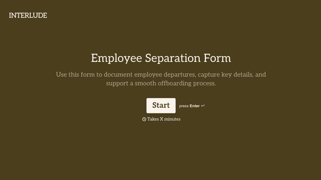 Separation Interview Form Separation Form Template
