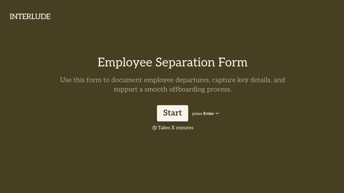 Separation Form Template