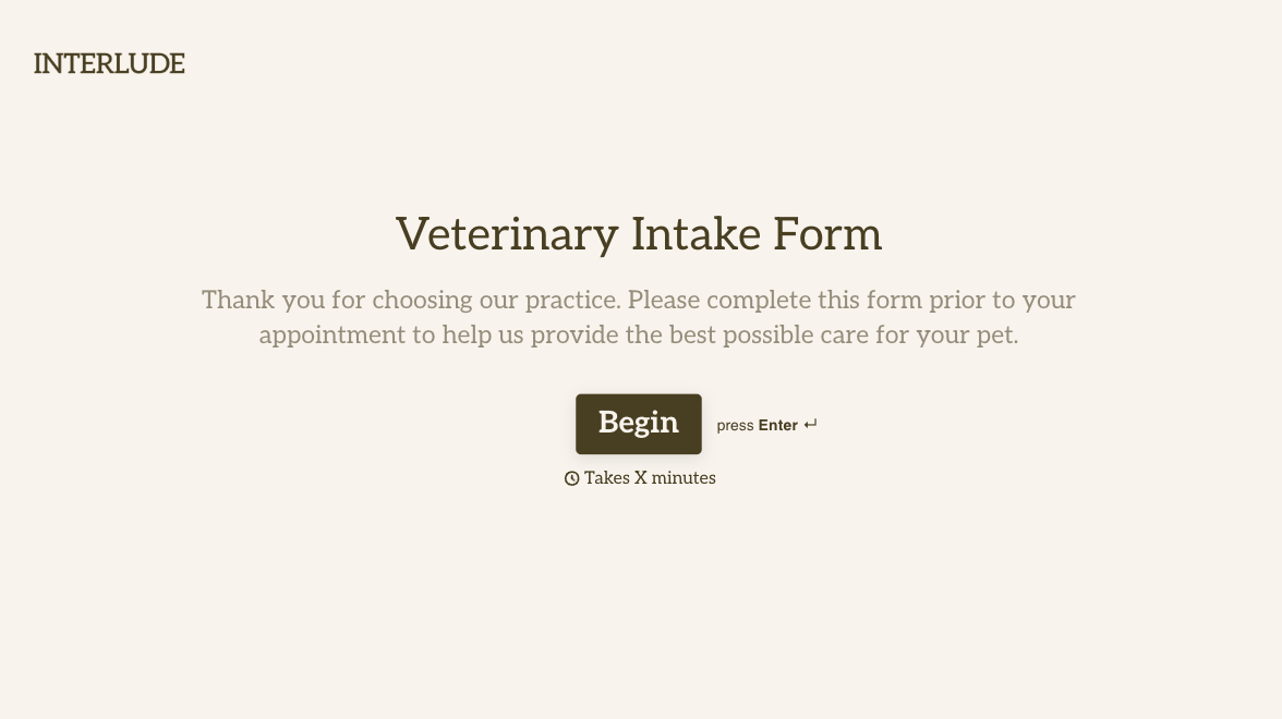 Veterinary Intake Form Template