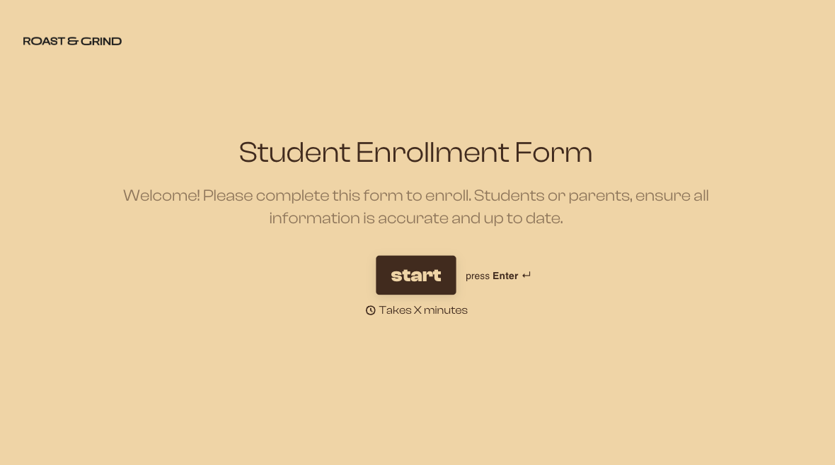 Student Enrollment Form Template