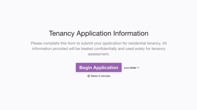 Pre Tenancy Application Form Template
