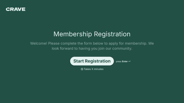 Membership Registration Form Template