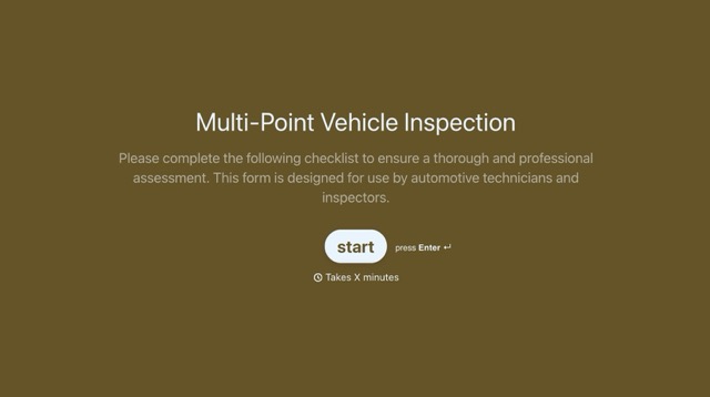 Multi-Point Vehicle Inspection Form Template