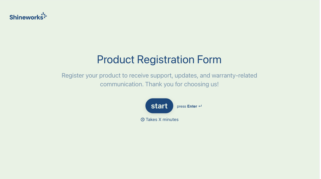 Product Registration Form Template