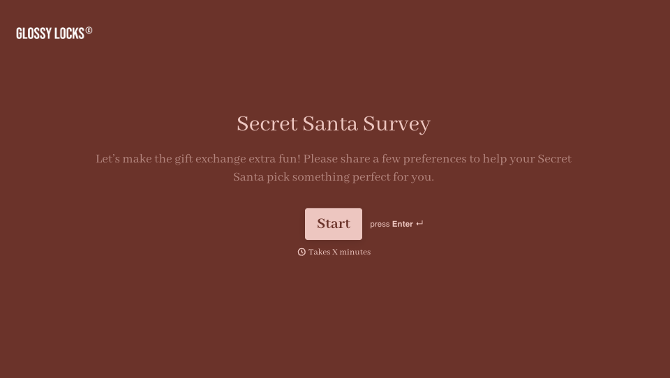 Secret Santa Survey Form Template