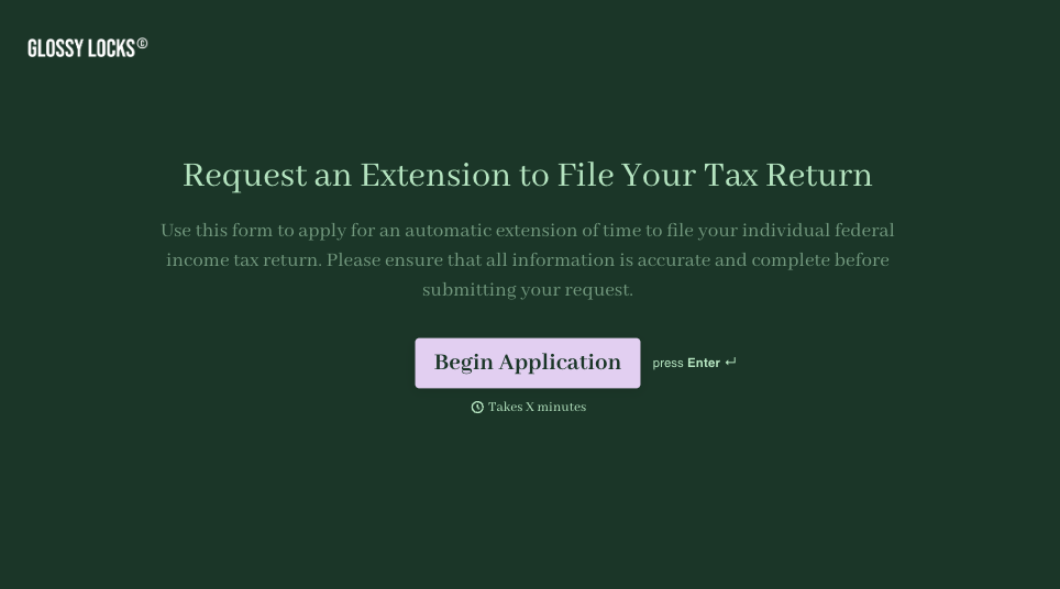 Form 4868 Tax Extension Form Template