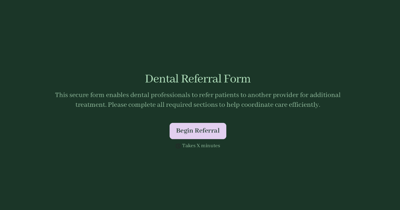 Dental Referral Form Template