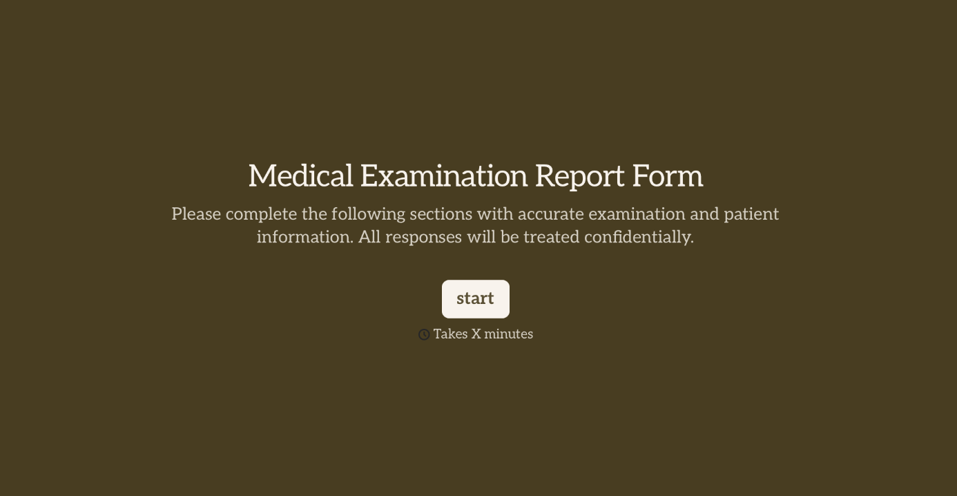 Medical Examination Report Form