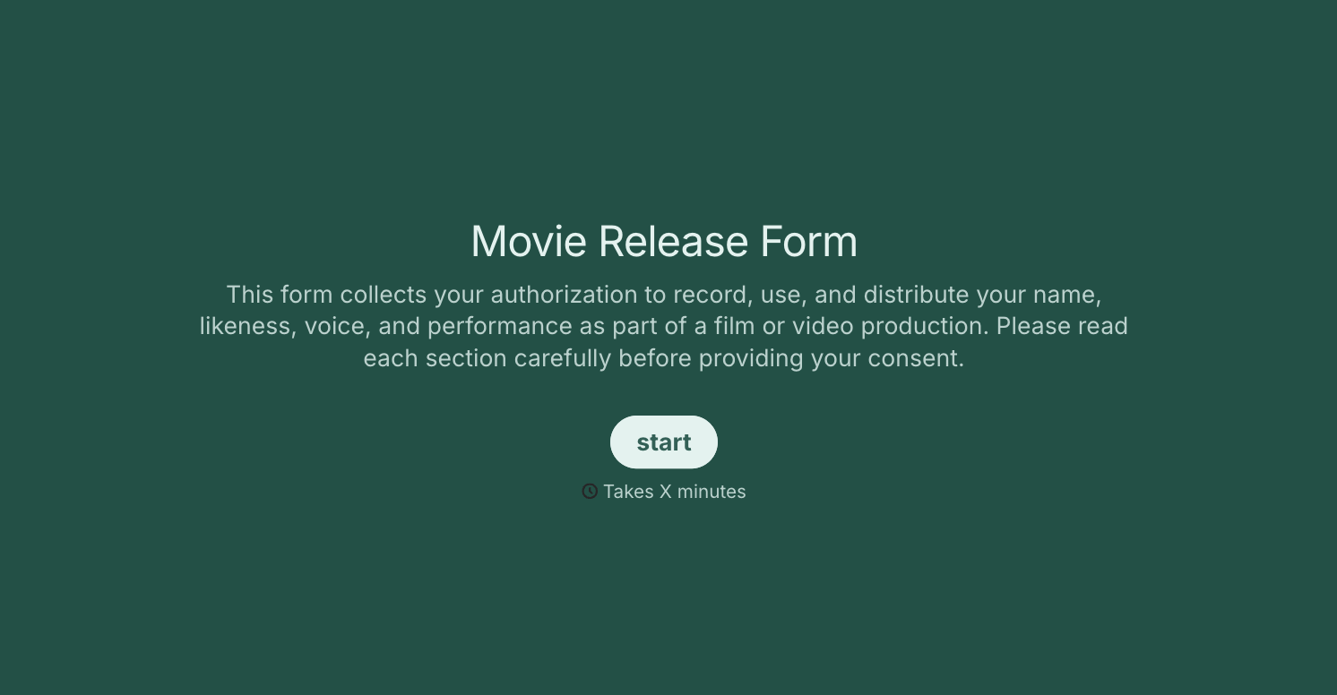 Movie Release Form Template