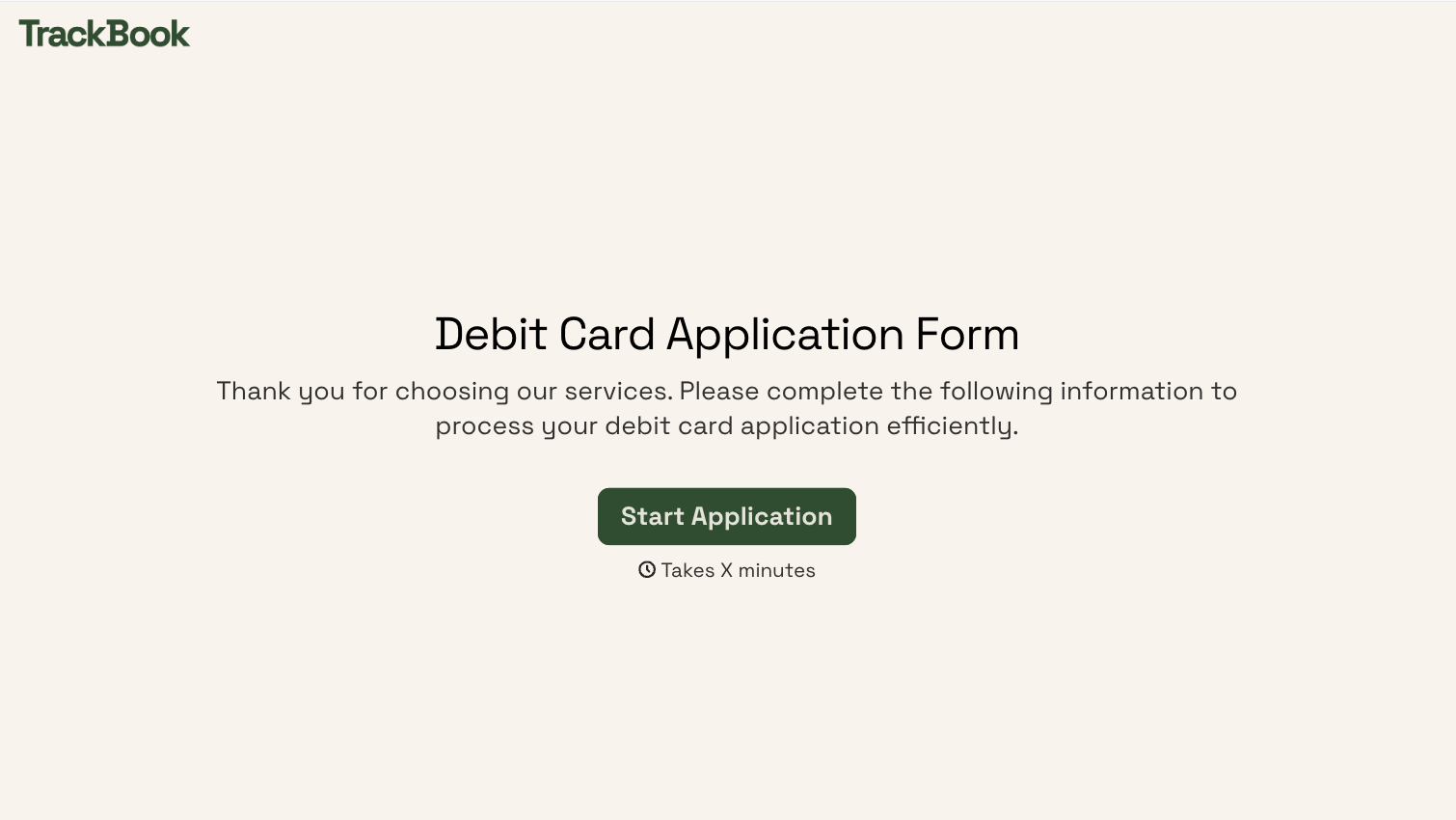 Debit Card Application Form Template