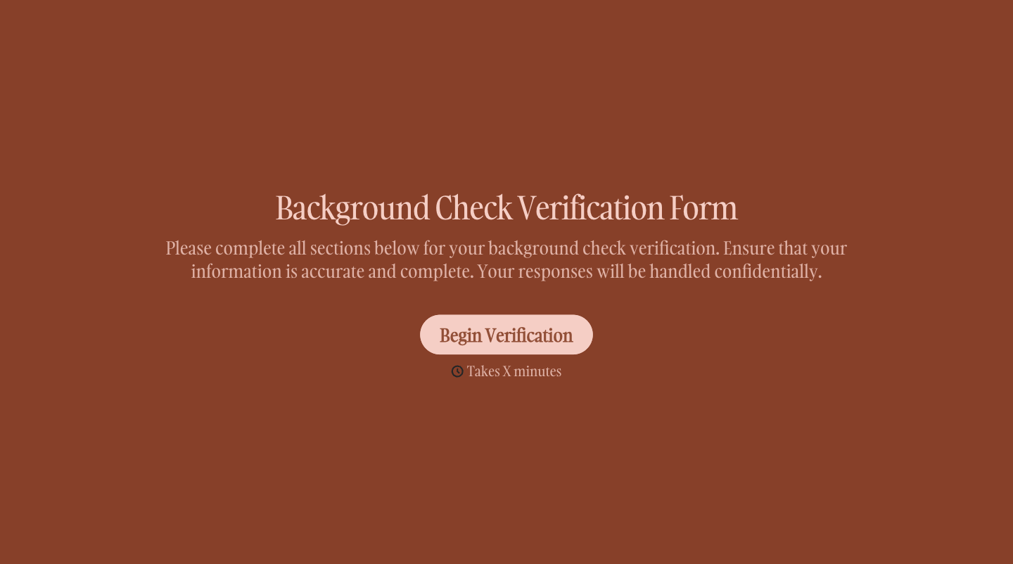 Background Check Verification Form Template