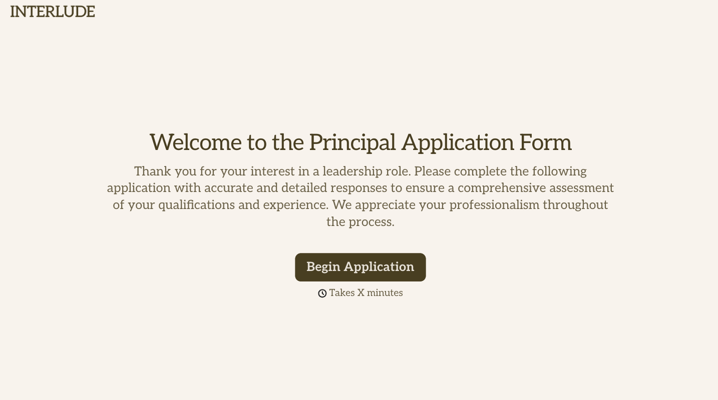 Principal Application Form Template