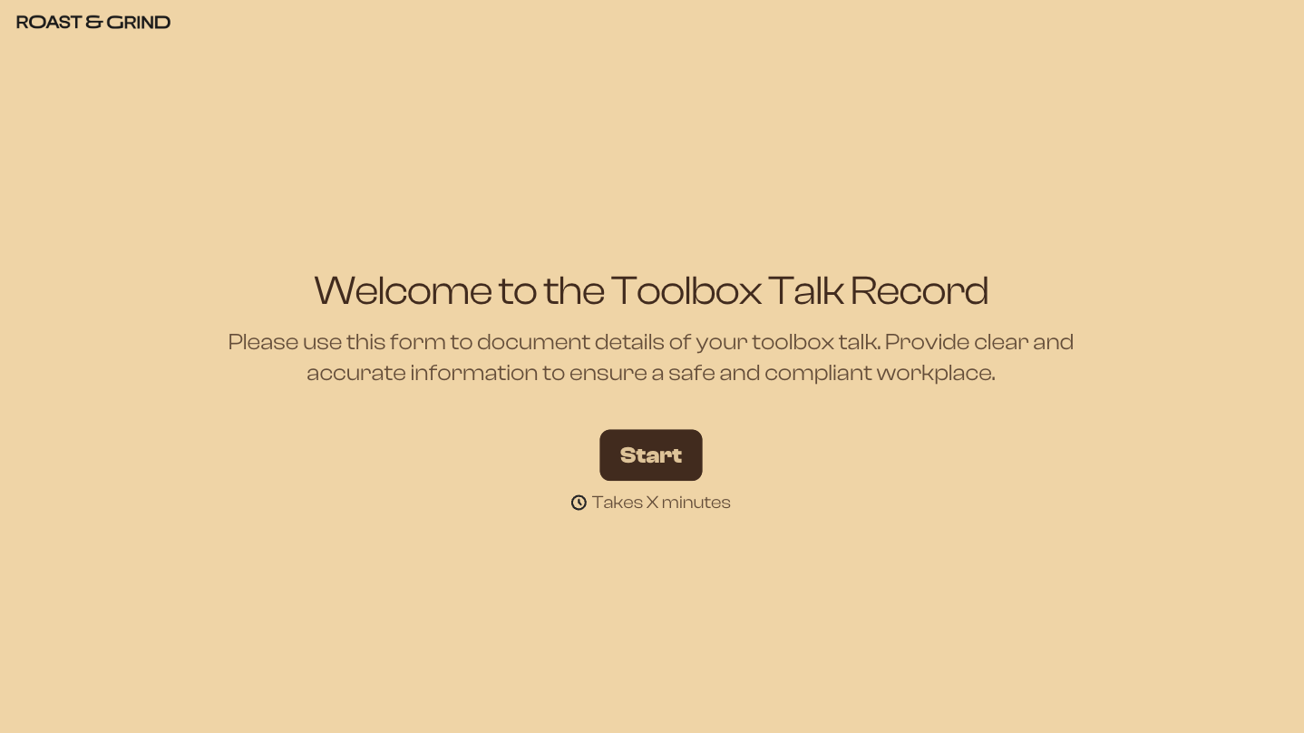 Tool Box Talk Form Template