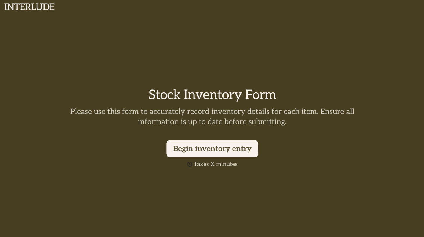 Stock Inventory Form Template