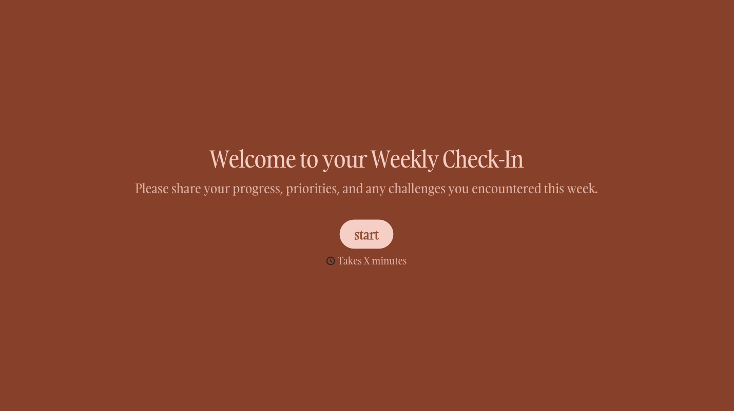 Weekly Check-In Form Template