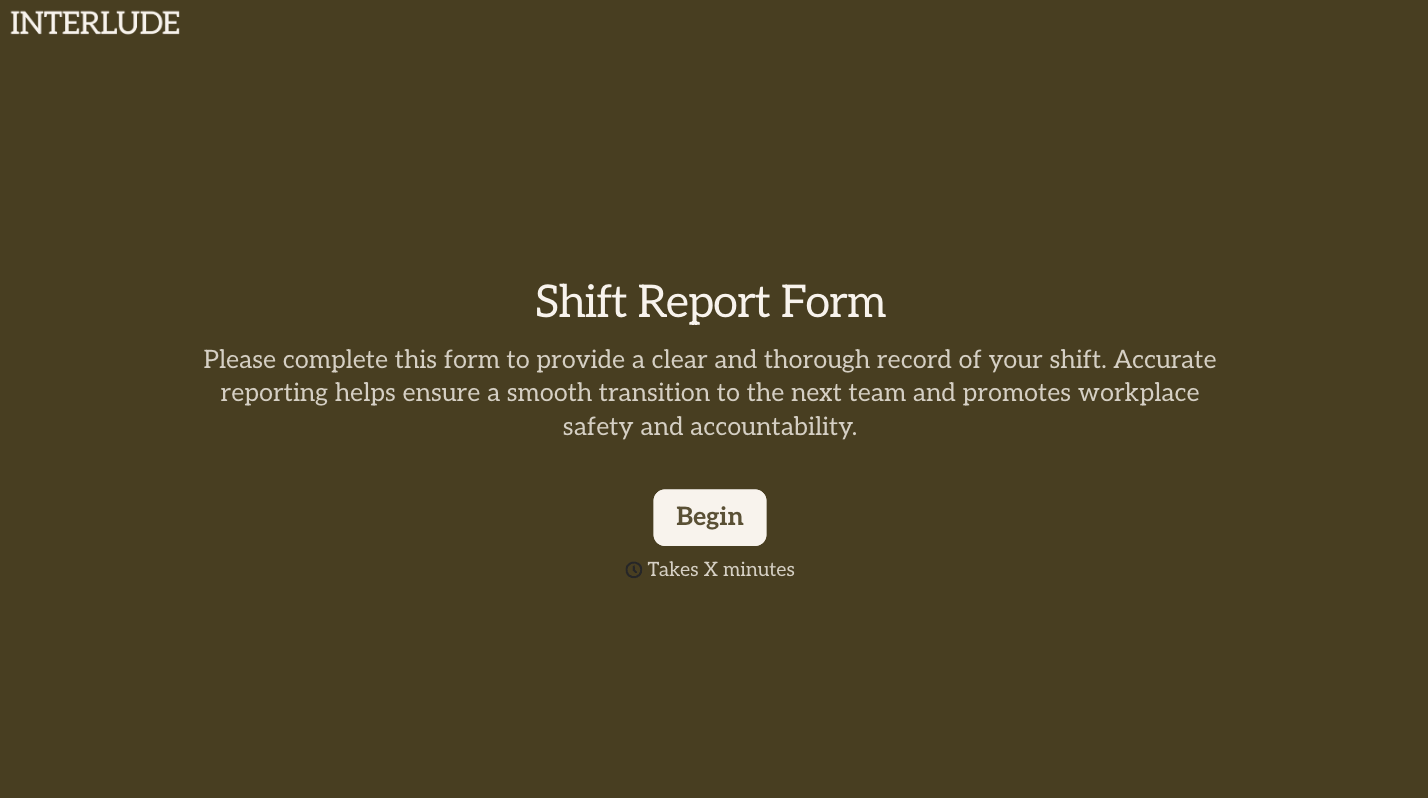 Shift Report Form Template