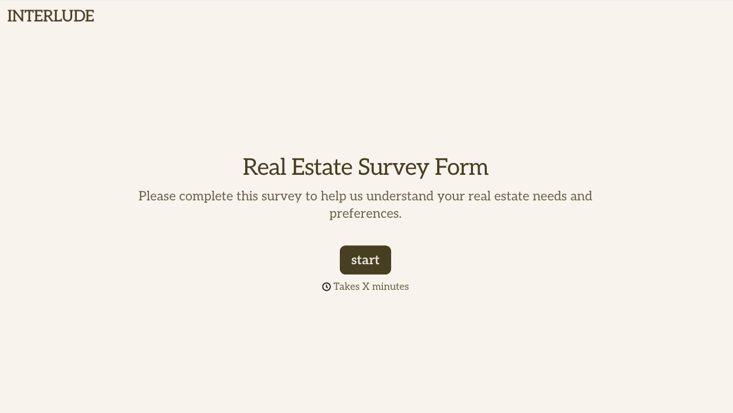Real Estate Survey Form Template