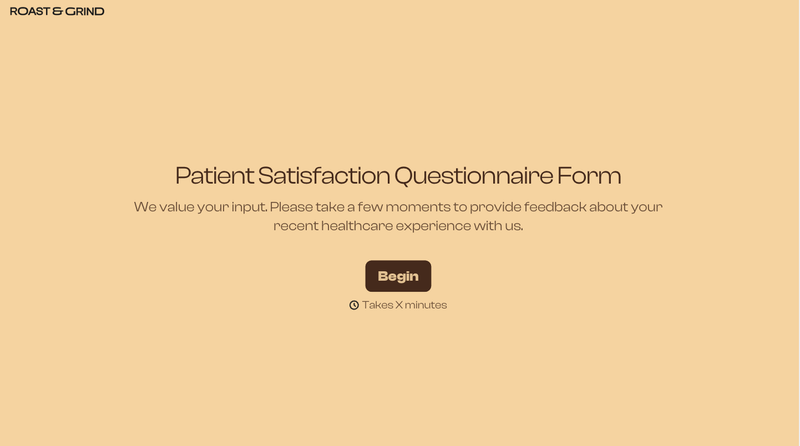 Patient Satisfaction Questionnaire Form Template