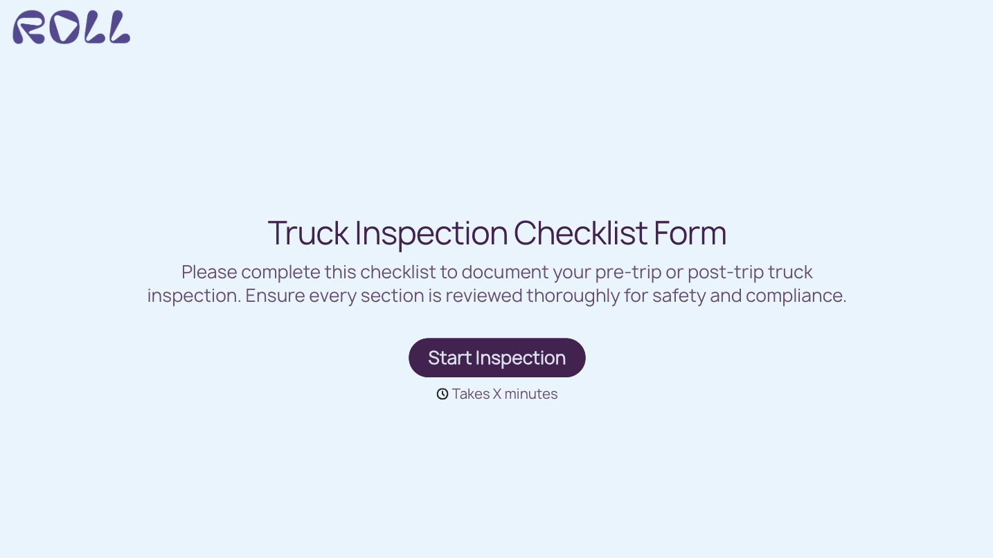 Truck Inspection Checklist Form Template