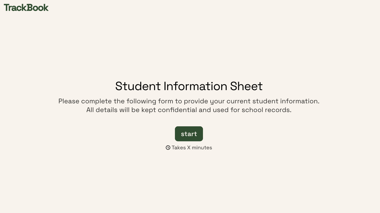 Student Information Sheet Form Template