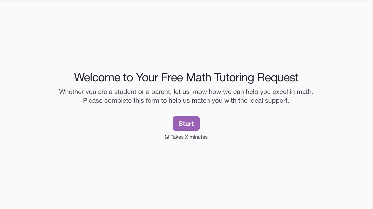 Math Tutoring Request Form Template