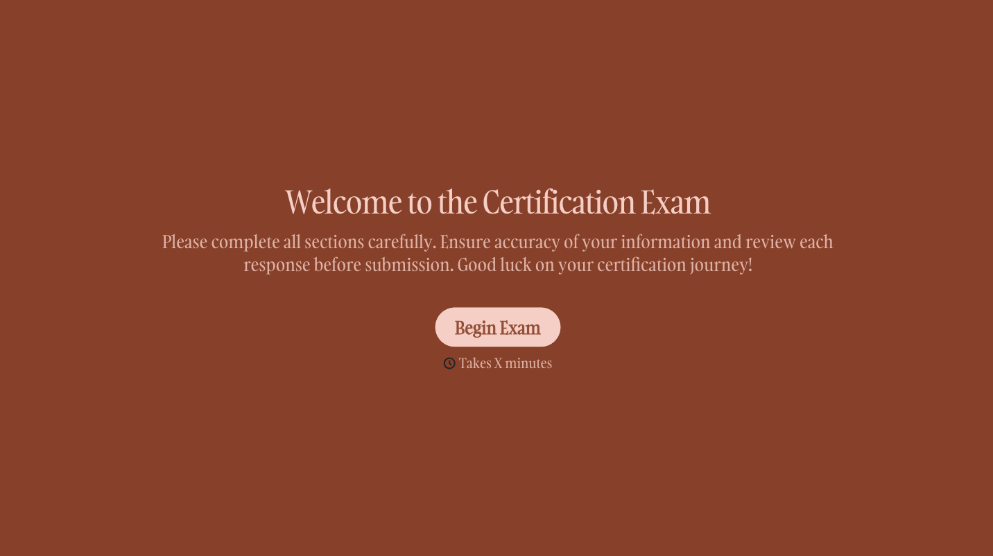 Certification Exam Registration Form Template