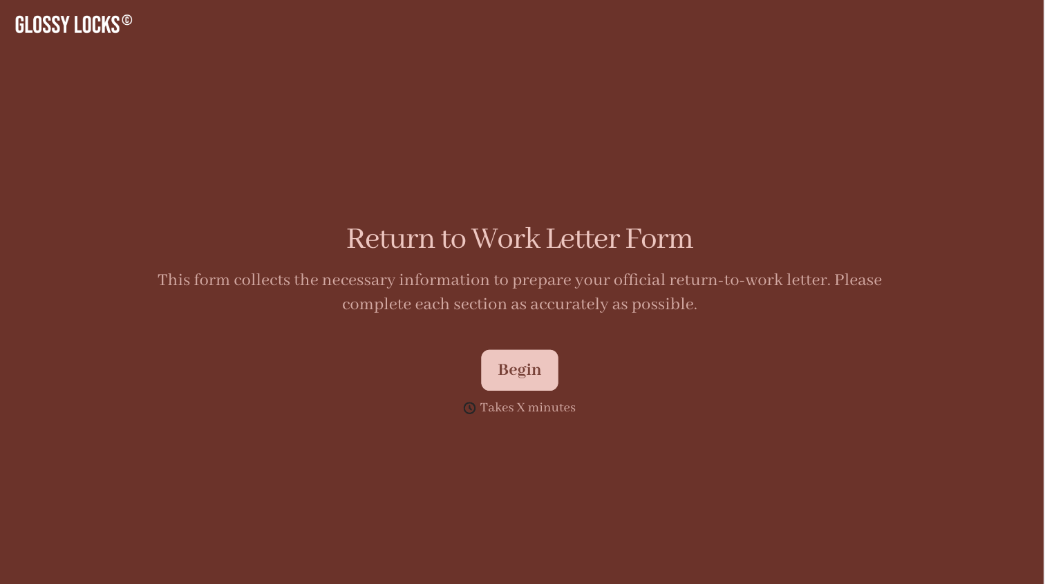 Return to Work Letter Form Template