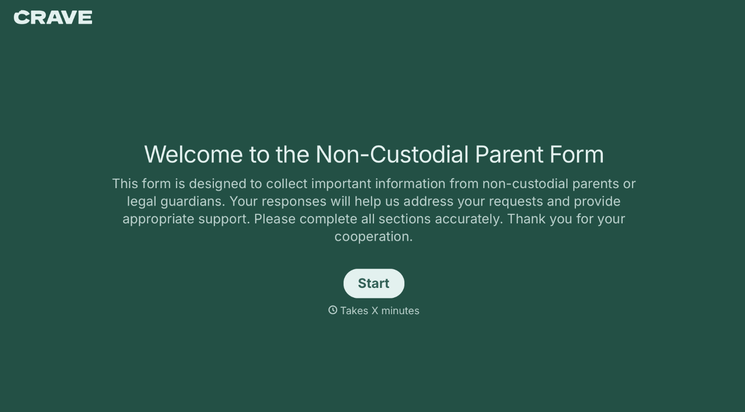Non-Custodial Parent Form Template