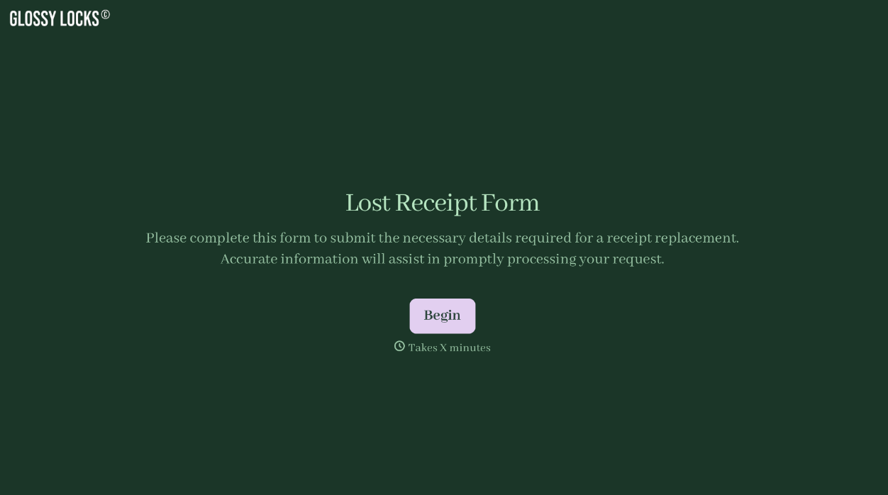 Lost Receipt Form Template